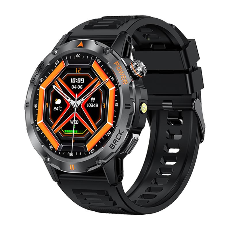 

New GPS Sports Smart Watch Men LED Flashlight 400 mAh IP68 Waterproof Health Monitor Bluetooth Call Smartwatch