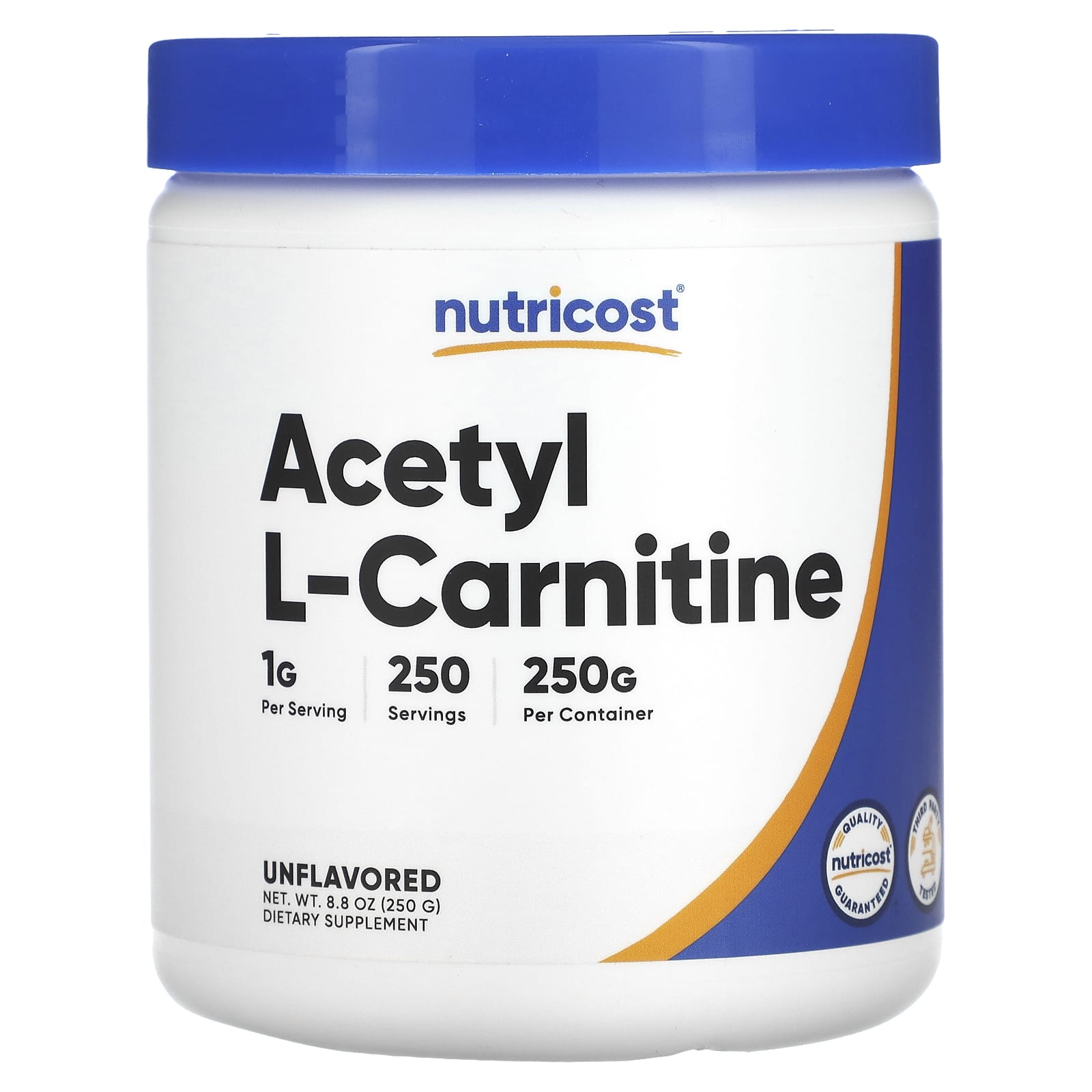 

Nutricost, ацетил-L-карнітин, без смаку, 8,8 унції (250 г)