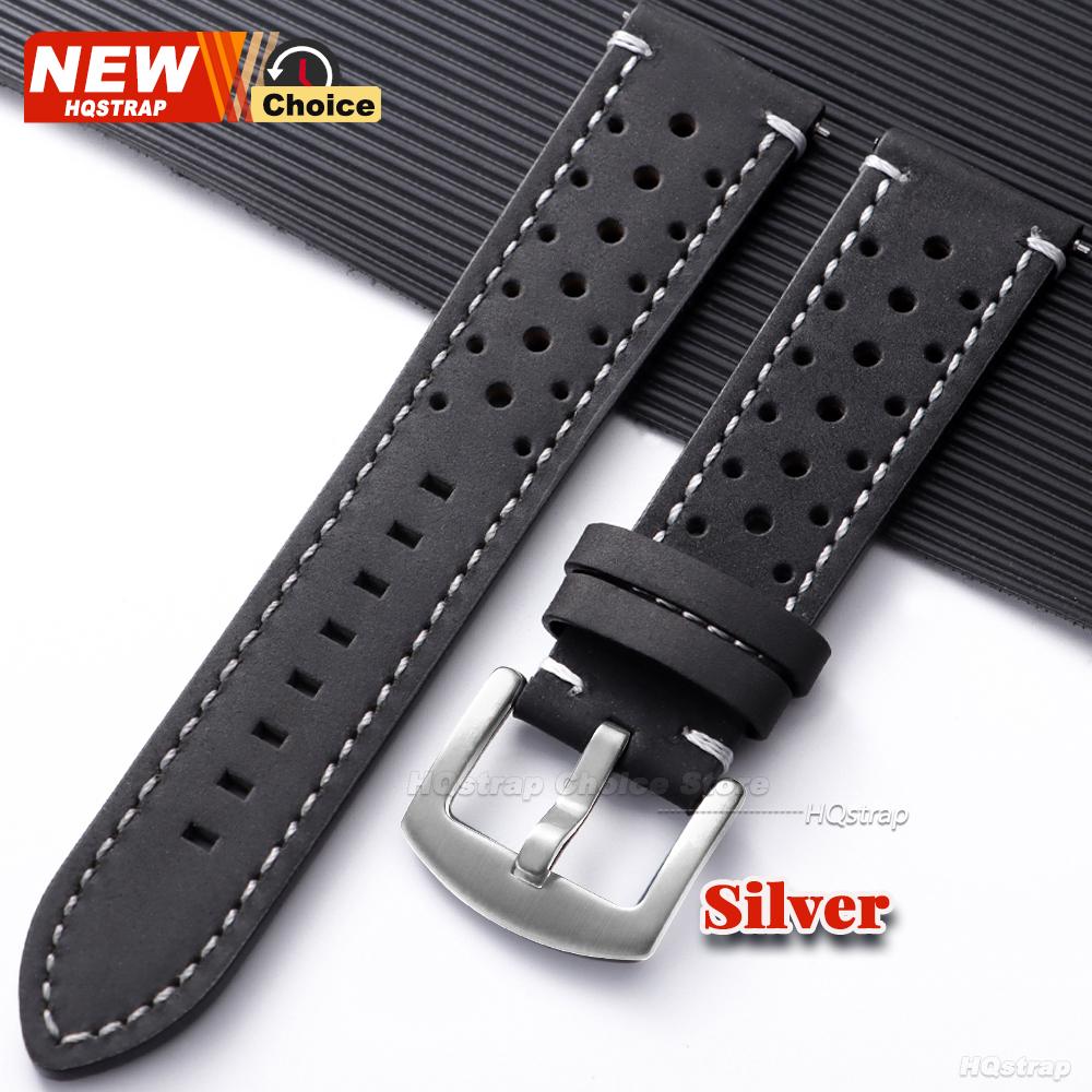 18/19/21/24mm 20/22mm Perforated Breathable Watch Strap for Seiko Bracelet for Rolex Band Smartwatch Leather Men Women Wristband