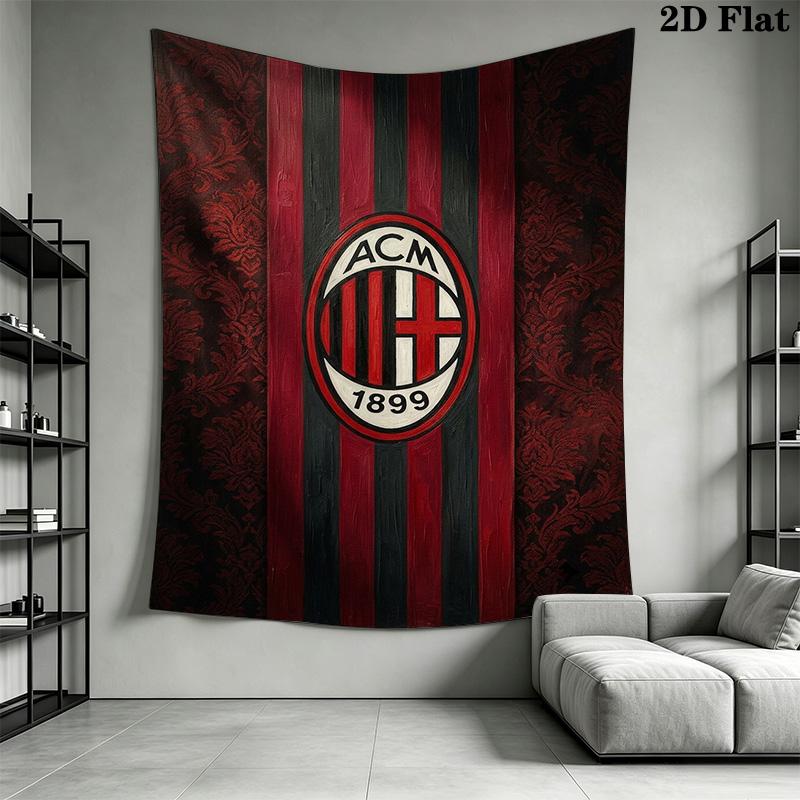 Ac Milan Crest Emblem Threepiece Set 1 Duvet Cover 2 Pillowcase Without Core Soft And Comfortable Christmas Birthday Gift