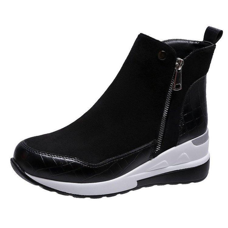 New Large Size 43 Ankle Boots Women's Winter Heightening Short Boots Women's Wedge Heel Snow Boots Thick-soled Cotton Shoes