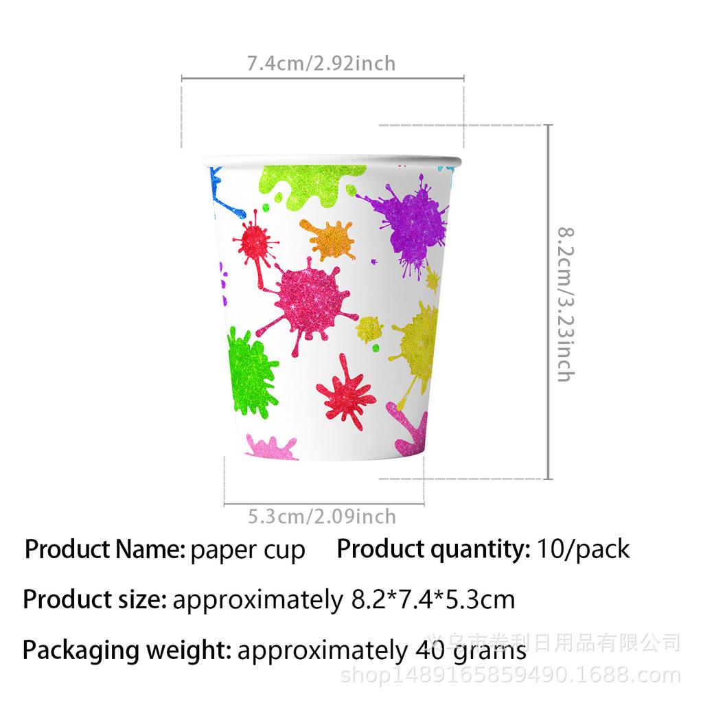 Graffiti-Themed Party Supplies Slime Party Decoration Banner Pull Flag Disposable Tableware Paper Plates Tissue