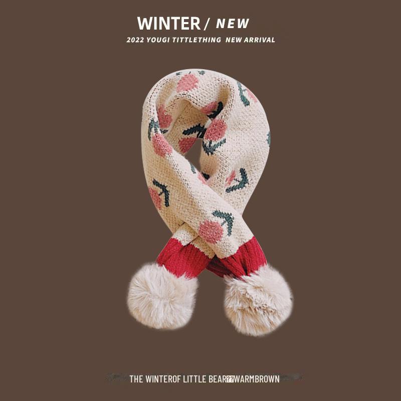 Gemütlicher karierter Strickschal für Kinder - Warm, winddicht und niedlicher Nackenschutz für Jungen und Mädchen