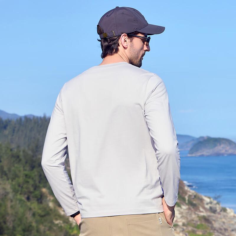 JEEP Men's Pure Cotton Long Sleeve Crew Neck T-Shirt