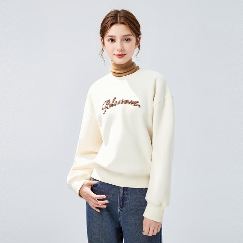 

Qiu Shui Yi Ren Women s Casual Brushed Sweatshirt L