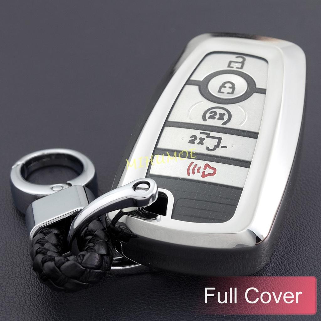 For Ford Bronco Sport Edge Escape Explorer F150 Kuga Ranger Maverick Lincoln Smart Car Key Chain Ring Fob Case Cover