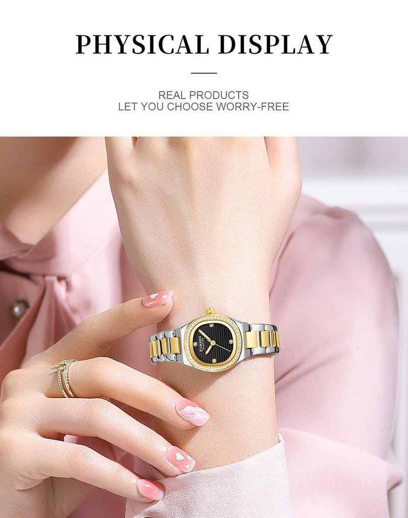 CURREN 9101 Women's Square Dial Quartz Casual Wristwatch