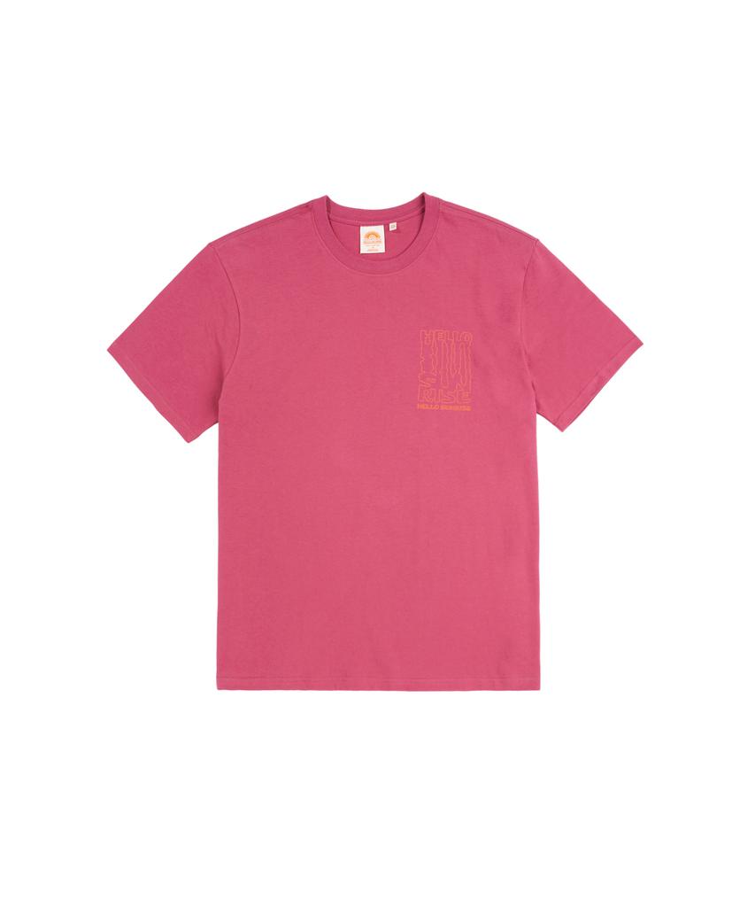 HELLO SUNRISE Hs Winding Typo Tee _Magenta Pink