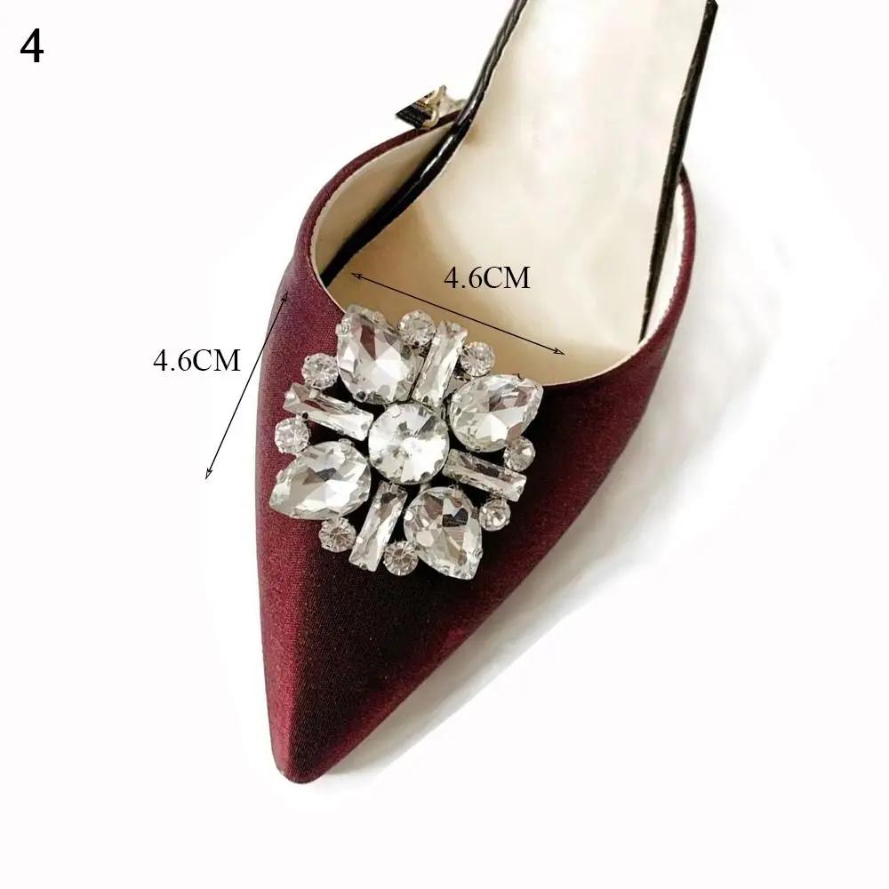 Women Lady High Heel Shoe Clips Rhinestones Crystal Shiny Decorative Clips Charm Buckle Bride Shoes Charms Jewelry Decorations