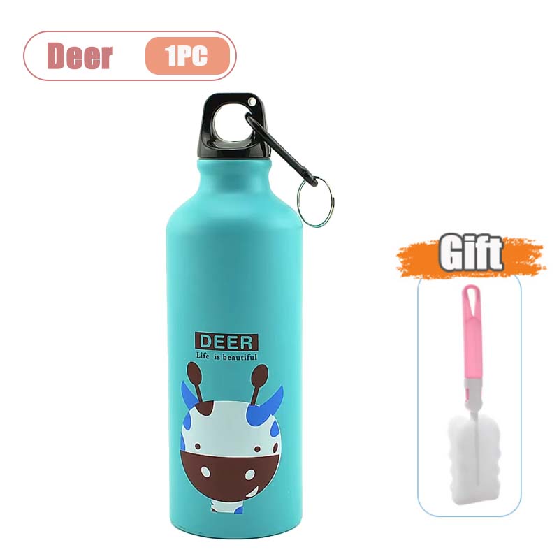 500ML Cartoon Aluminium Wasserflasche Niedlicher Tierdruck Edelstahl Wasserflasche mit Deckel Isolierter Becher Kaffeetasse