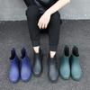 New Fashion Men's Rain Shoes Medium Tube Rain Boots Non-slip Water Shoes Short Tube Fleece Rubber Shoes Kitchen Car Wash Fishing Work Shoes