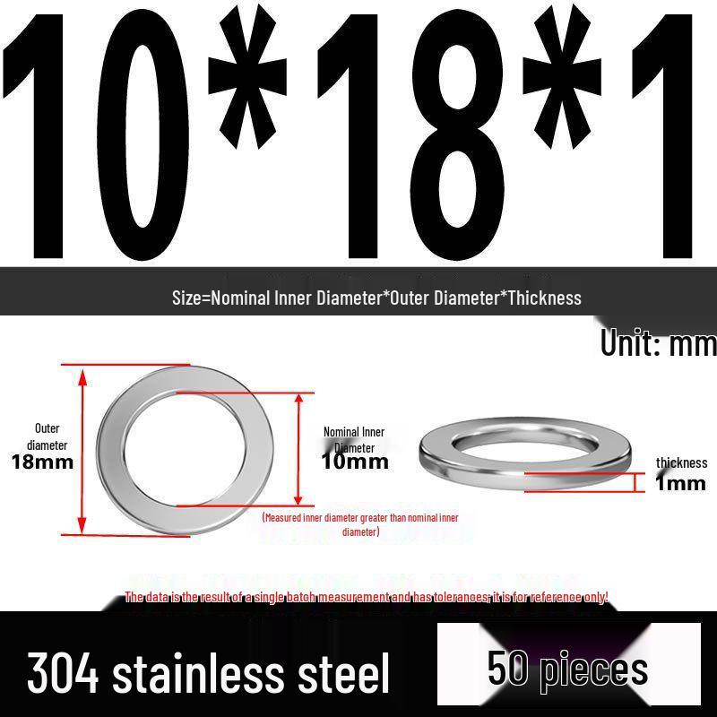Thickened 304 Stainless Steel Flat Washer Spacer (M2-M36)