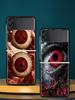 Spooky Scary Red Eye Hard PC Phone Case For Samsung Galaxy Z Flip 7 6 5 4 Black Cover For Galaxy Z Flip 3 Foldable Shell Fundas