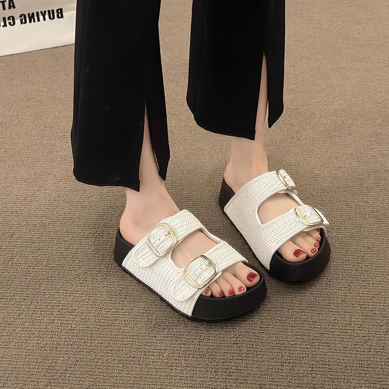 Женские тапочки 2024 Летняя мода Пляжные сандалии на плоской подошве Новые повседневные — фото 7