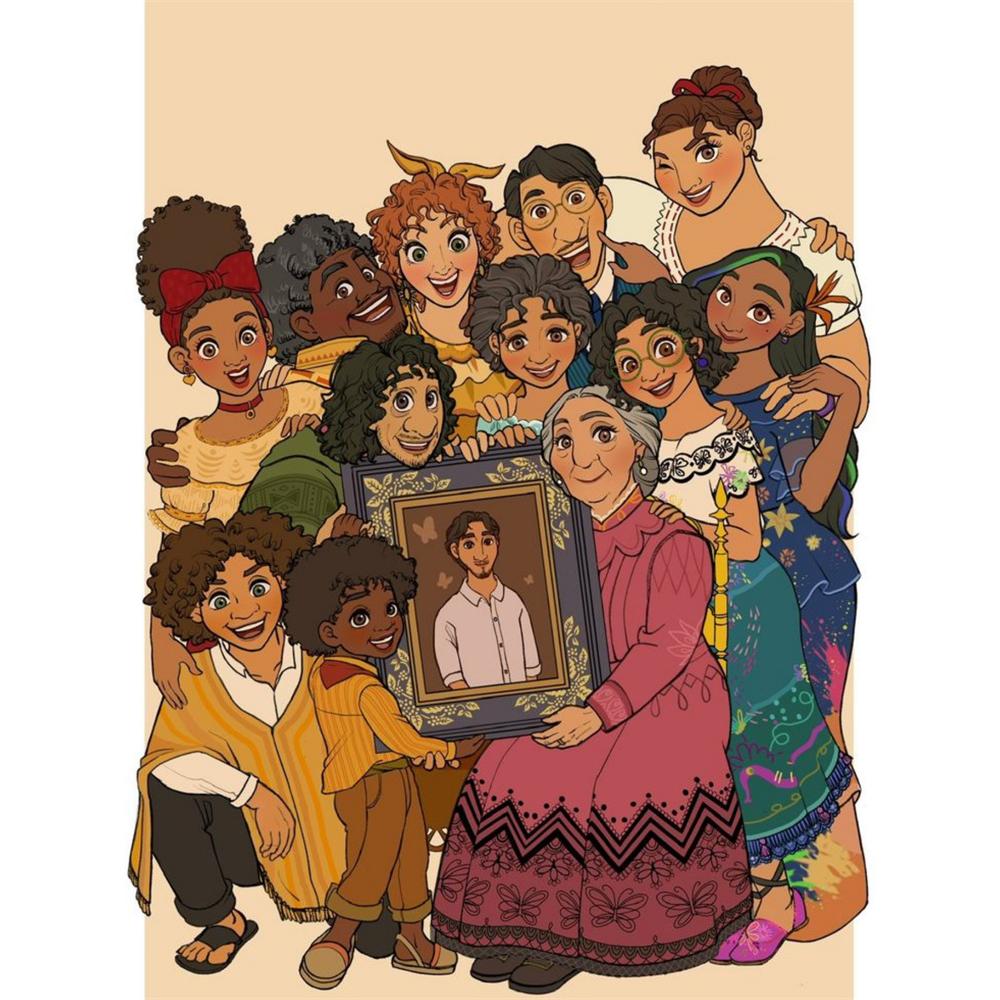 

Disney Diamond Painting: Illustrations of The Liga Family From Full House of Magic Cute Cartoon Cross-Stitch Set 5D DIY Home Decor Round 20x30cm