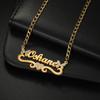 Atoztide Custom Name Necklace for Women Zircon Heart Butterfly Stainless Steel Jewelry Choker Chain Personalized Birthday Gift