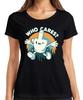 Who Cares Middle Finger Cartoon Cheeky Retro Vintage 90s Skater Women's T-Shirt