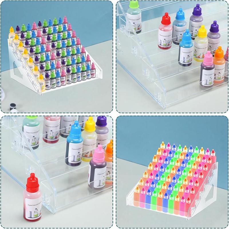 A96I-Clear Acrylic Paint Organizer (7 Tier),Paint Bottle Organizer,Acrylic Paint Storage Organizer,Craft Paint Organizer Rack