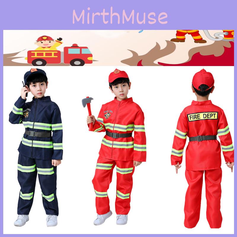 Kid's Fireman Uniform Costume Set For Kindergarten Role Play