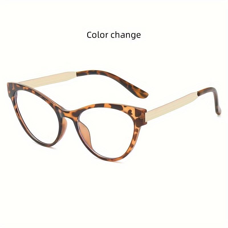 

1pcs Latest ultra-light metal cat s eye frame men s and women s fashion day and night use color-changing anti-blue light glasses
