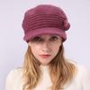 Cap Women's Autumn Winter Solid Color Knitted Hat Velvet Wool Hat