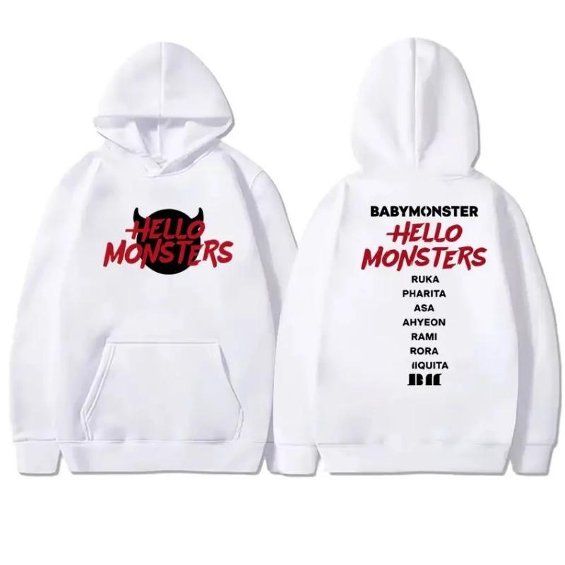 Hip-hop hooded sweatshirt, K-pop, Baby Monster, New "Hello Monsters" winter edition, suitable for both men and women