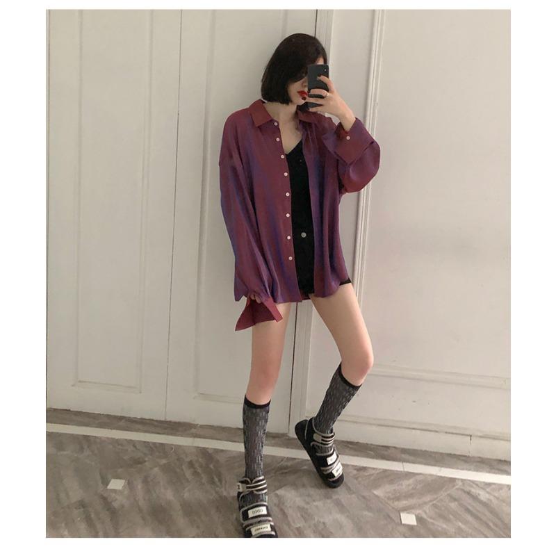 2025 Long Sleeve Fashion Elegant Women Shirt New Summer Casual Top Plus Size Loose Sunscreen Women's Blouse Solid Color Office Outerwear Clothes