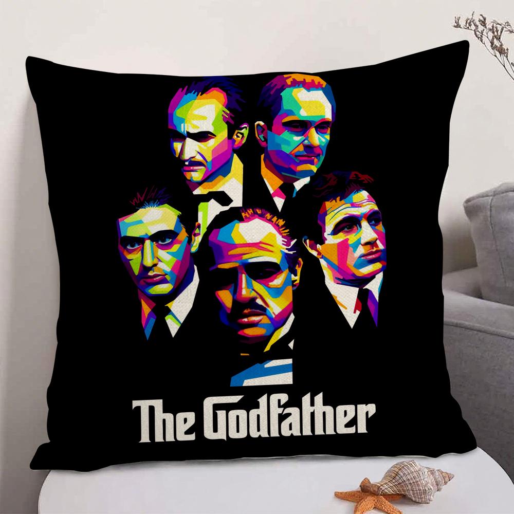 Classic Movie GGodfather Cushion Cover Natural Linen Organic Fabric DoubleSided Printing Sofa Home Decor Gift Pillow Case