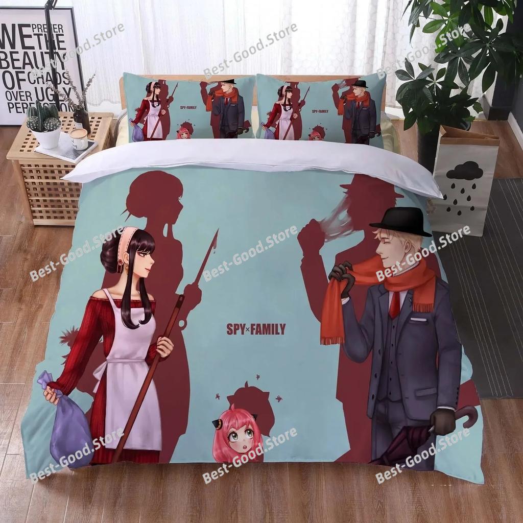 Anime Spy Family Anya Bedding Set Duvet Cover Bedroom Comforter Covers Single Twin King Size Quilt Cover Home Textile