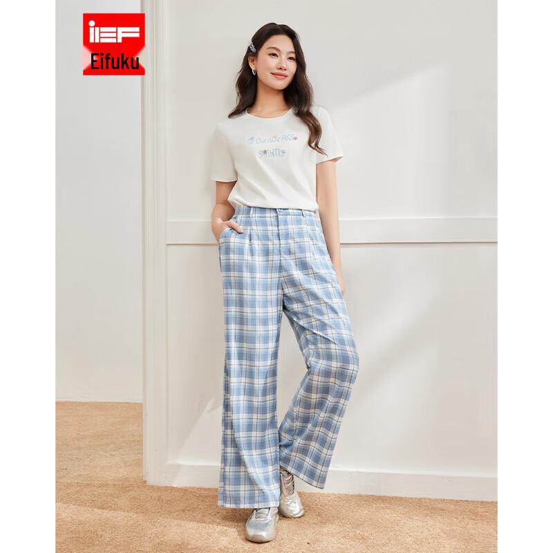 

IEF Женские летние клетчатые брюки больших размеров с широкими штанинами 2XL