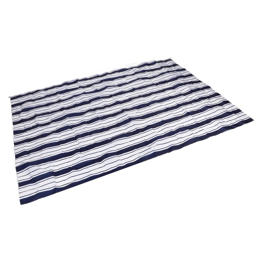 Beach Blanket Waterproof Lightweight Portable Outdoor Picnic Mat for Camping Travel Blue Stripe 2 X 1.45M