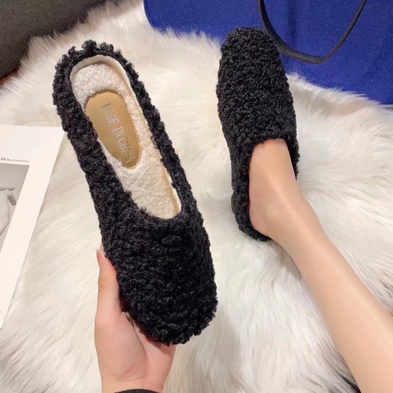 

Модные роскошные мокасины из овечьей шерсти для женщин, кудрявые, из овчины, балетки, женские теплые плюшевые лоферы, зимние хлопковые туфли, женские пушистые угги, мюли 35