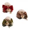 Bow Christmas Hair Claw Ball Christmas Shark Clip Cute Winter Plush Claw Clip  Girl