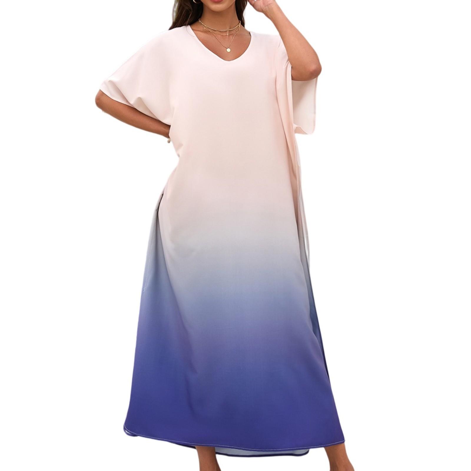 

Женское платье, красочные цветочные принты, свободный халат для отпуска, бикини, защитный халат от солнца One Size бежевый