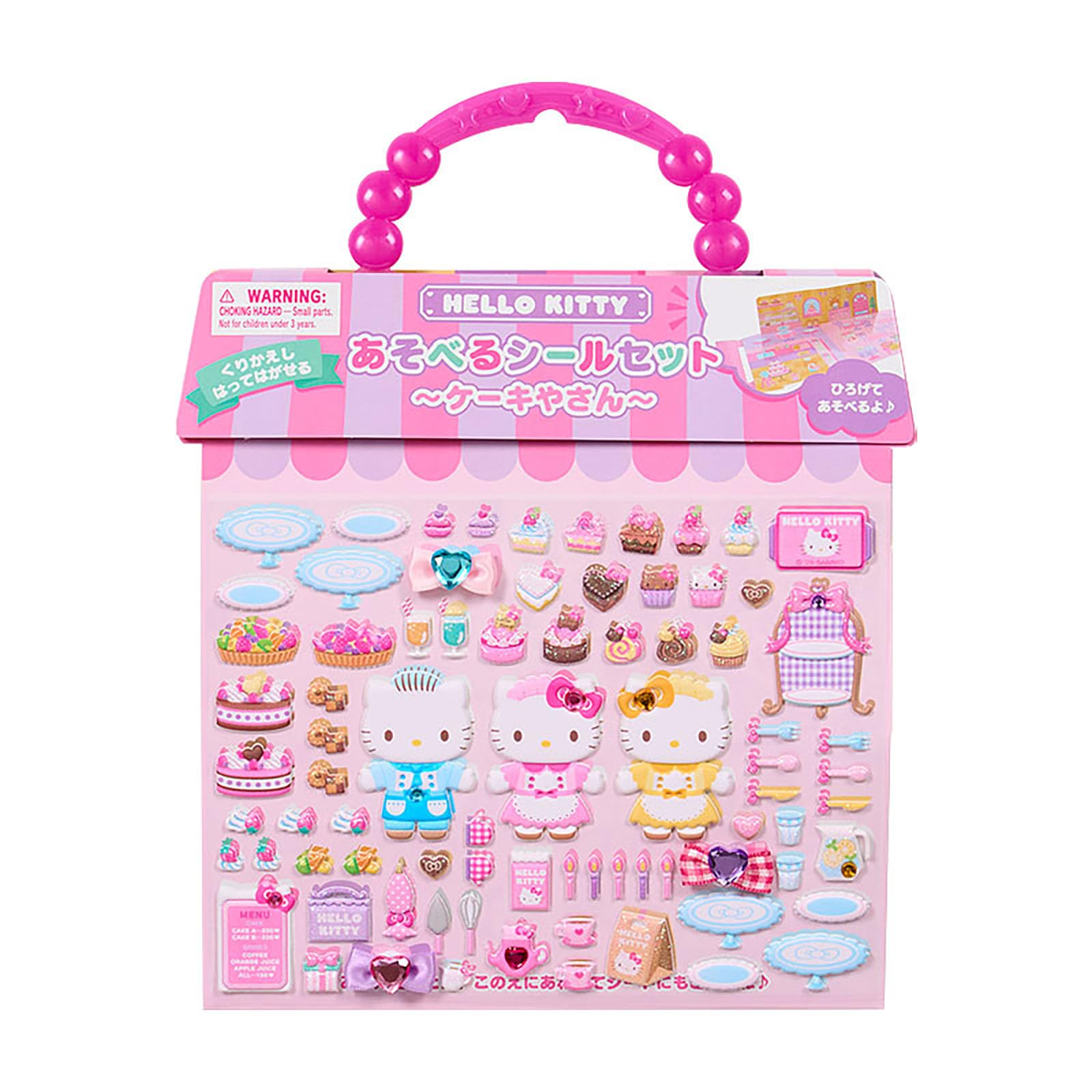 Sanrio Hello Kitty Sticker Set Playable Cardboard Paper PVC Toys For Children Age 3 and Up