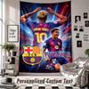 Wall Hanging Tapestry With Custom Name & Text, Lamine Yamal Decorative Tapestry For Bedroom