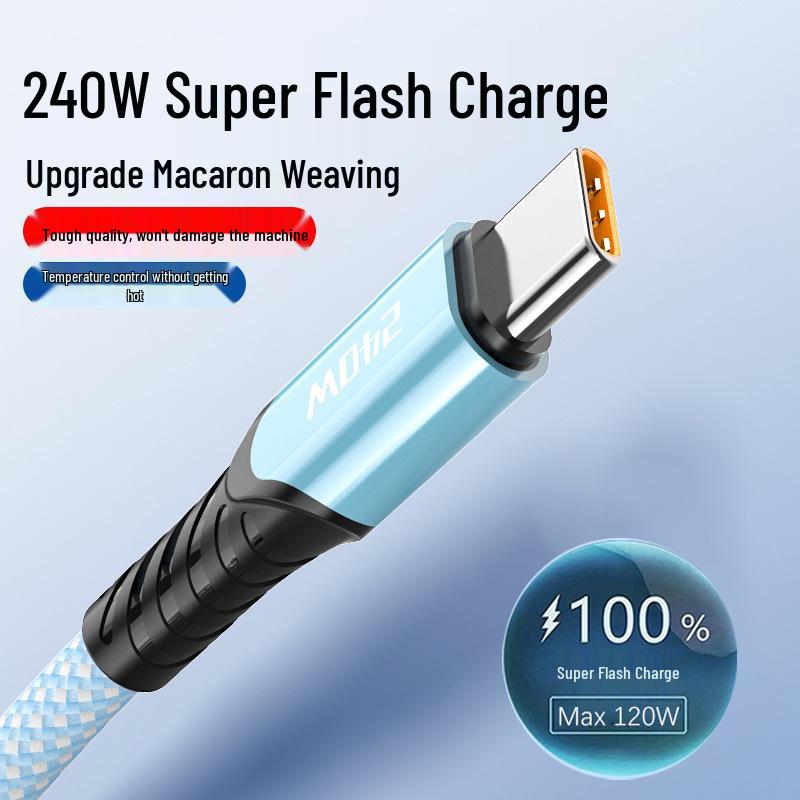 240W Type-C Fast Charging Cable for Huawei, Honor, Vivo, and Xiaomi 10A Mobile Phones