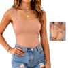 Topuri cu sutien încorporat pentru femei Top pătrat cu sutien încorporat Topuri pentru femei cu sutien încorporat Design mulat