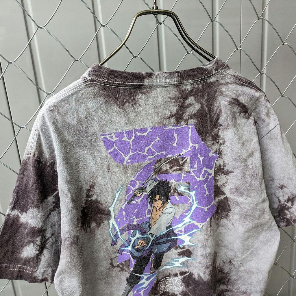 [USED] Vintage 2000s Naruto Shippuden Sasuke Curse Seal Chidori Anime T-Shirt