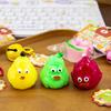 Cartoon Fruit Squeeze Toy with Bell Ball Chain Stress Relief Slow Rising Fruit Sensory Fidget Toy Keychain Pendant Party Favors