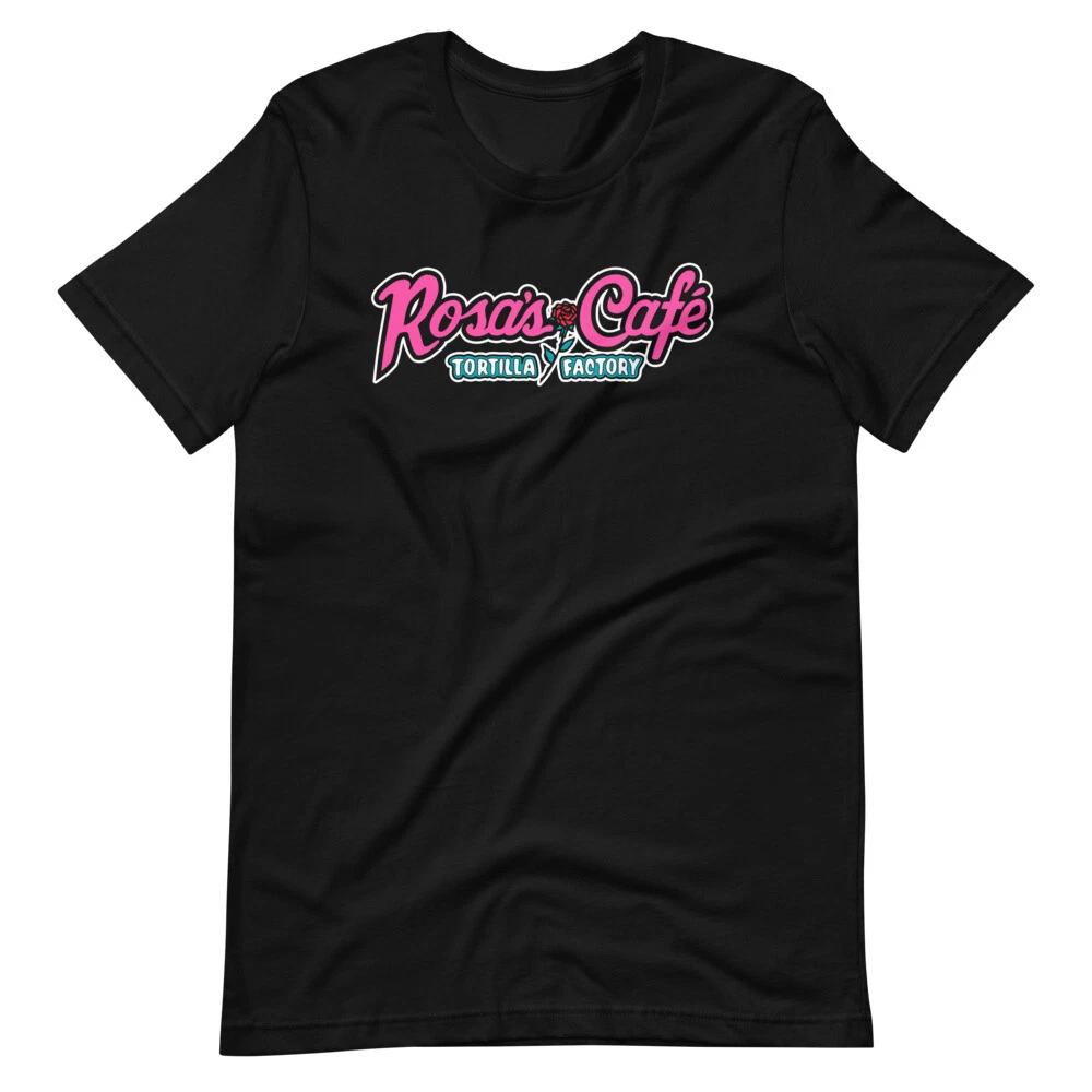 

ROSAS CAFE Tortilla Factory Graphic Tee Shirt Short-Sleeve Unisex 100% Cotton T-shirt Mens Tees Top 4XL