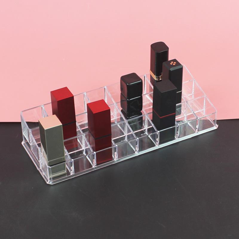 Multi-Grid Transparent Lipstick Holder Storage Display for Beauty Cosmetics