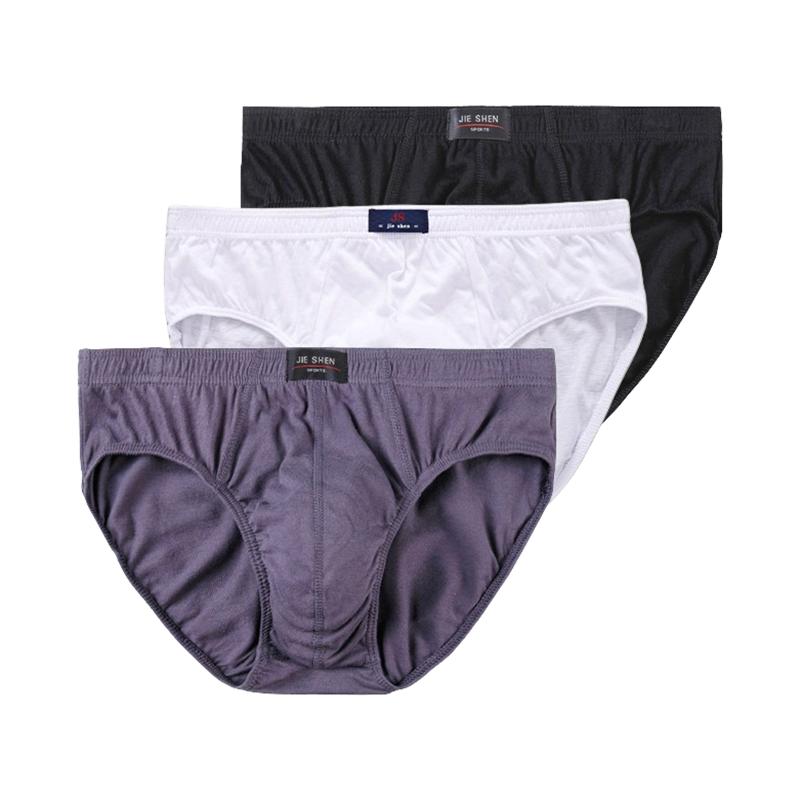 3 szt. Męska Bielizna Bawełniane Slipy Wygodne Majtki Seksowne Majtki Jednolite Kolory Majtki Duży Rozmiar L XL 2XL 3XL 4XL 5XL 6XL 7XL