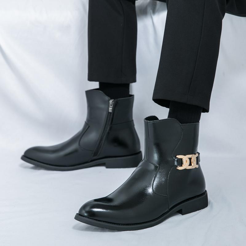 Herren Western Cowboystiefel Spitzschuh Motorradstiefel Retro Kleid Leder Herrenschuhe Übergröße High Top