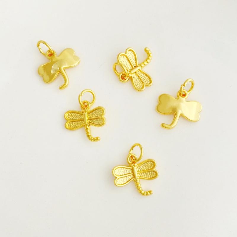 Gold-Plated Dragonfly Pendant for DIY Bracelets & Accessories