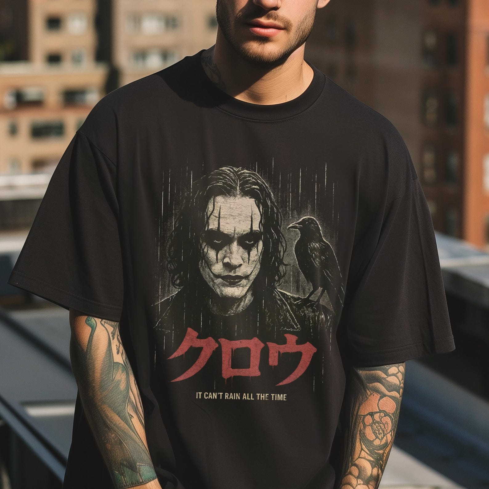 The Crow T-Shirt: Japanese Graphic, Gothic Movie Tee 3XL