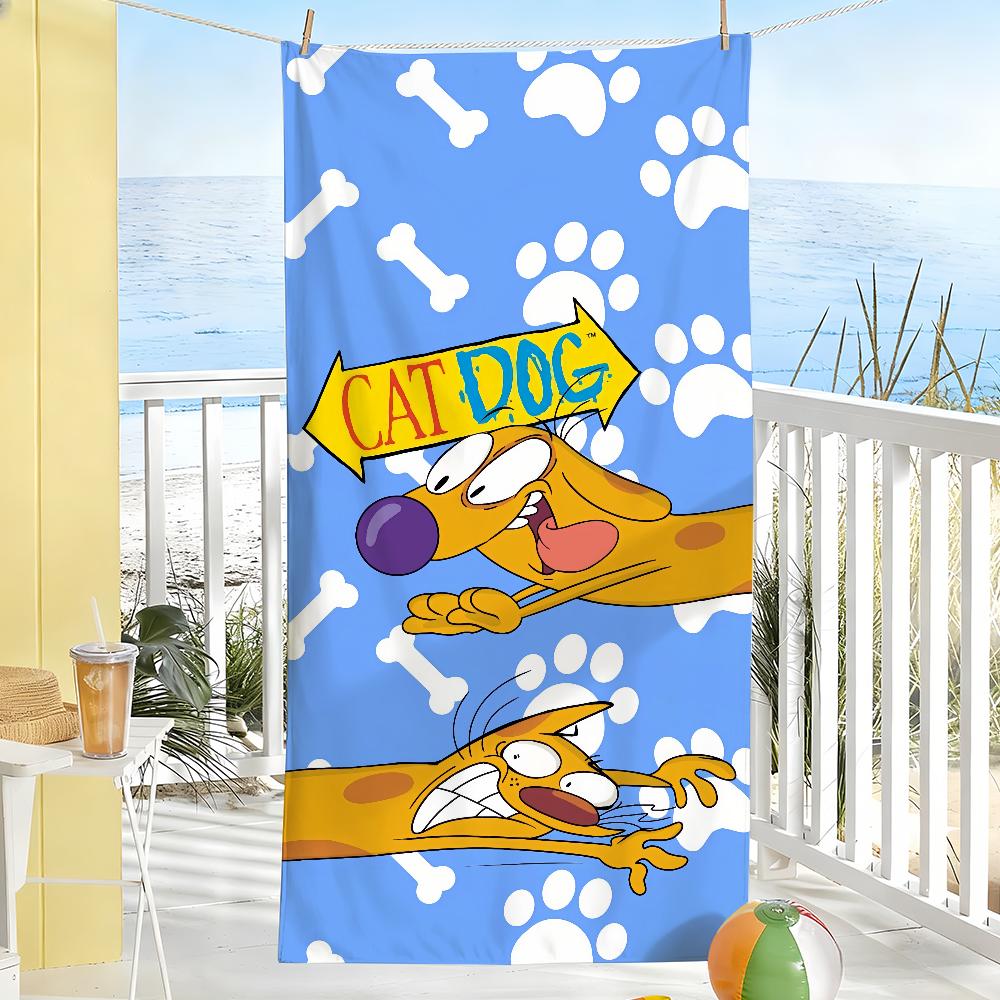 Cute Cartoon C-Catdog-S Funny Towel Soft Pool Gift For Travel Gym Shower Camping Quick Dry Sports Large Beach Towels