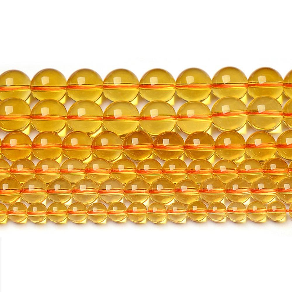 

Натуральный желтый кристаллический камень-разделитель, свободные бусины, изготовление ювелирных изделий из натурального камня, цитрин 4mm