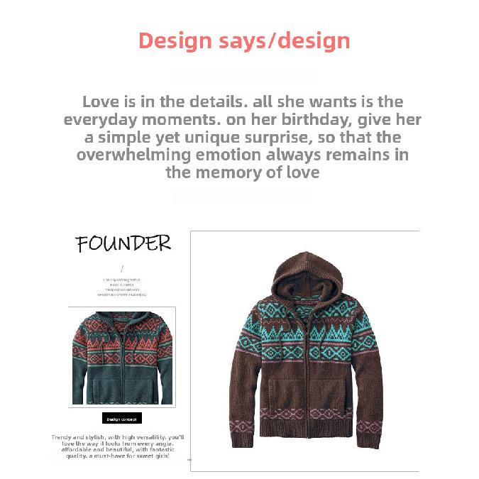 New Knitted Jacket for Men, Spring and Autumn, Unique Trendy Hooded Cardigan, Loose Casual Youth Fashion Sweater