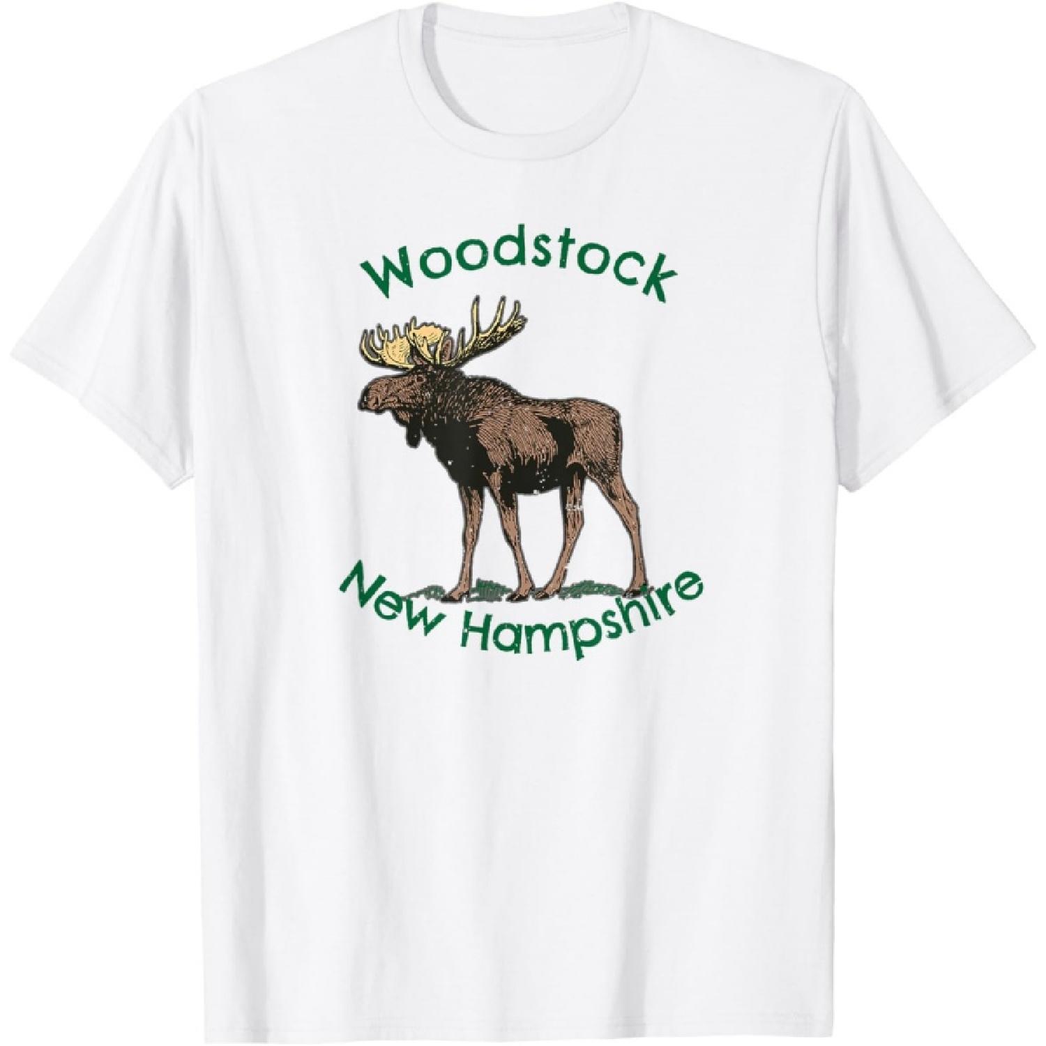 Woodstock White Mountains New Hampshire Bull Moose T-Shirt S белый
